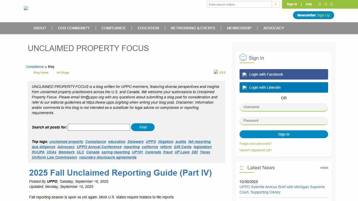 Unclaimed Property Focus - Unclaimed Property Professionals Organization